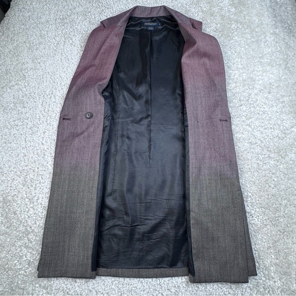 Pendleton Wool Ombre Gradient Long Vest. Tunic Burgundy Gray Medium - Picture 7 of 10